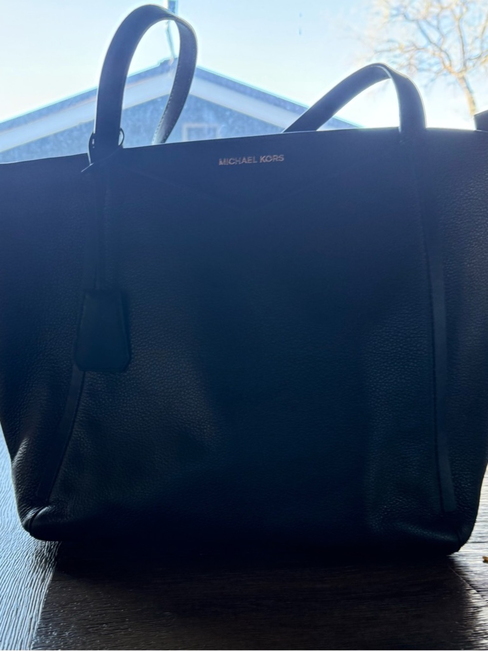 Michael Kors Black Leather Tote Shoulder Bag